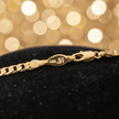 Close-up of the 14ct Gold 18 45cm 4mm 31 Figaro Link Chain showing the hallmark and clasp details.