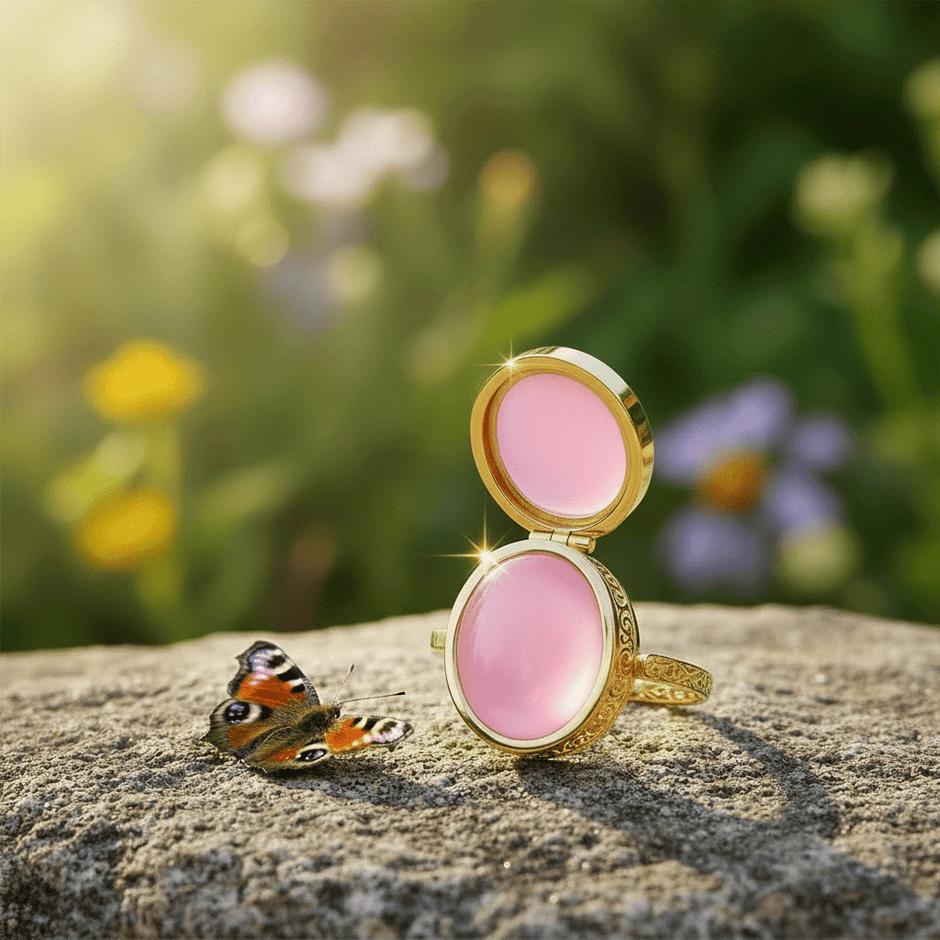 14ct Gold Locket Ring with Lip Balm - DP Online