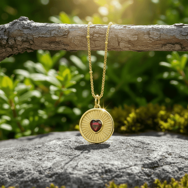 14ct Gold Ruby Lip Balm Locket Pendant Necklace with Lip Balm - DP Online