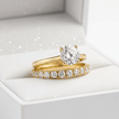14ct Gold Titanium Steel 2ct Moissanite Diamond Ring Set - DP Online