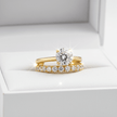 14ct Gold Titanium Steel 2ct Moissanite Diamond Ring Set - DP Online