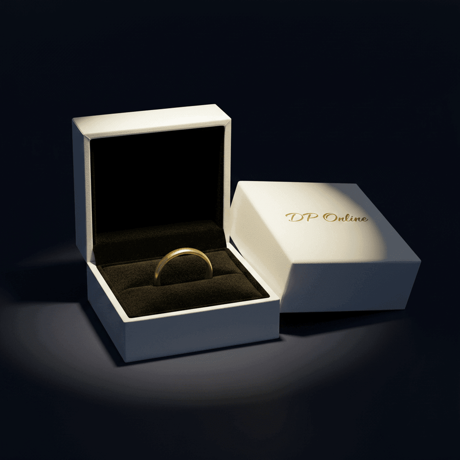 14ct Gold Titanium 2mm Band Ring