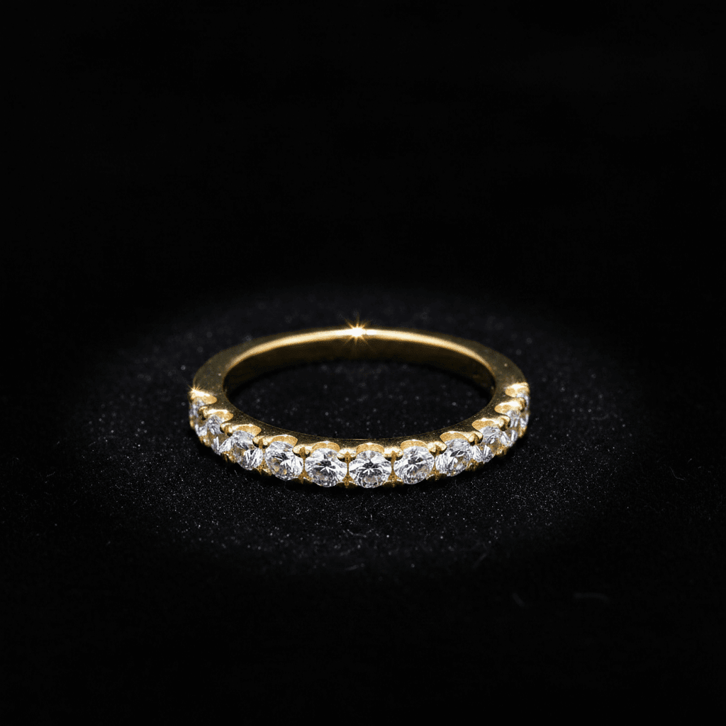 14ct Gold Titanium Steel Moissanite Diamond Wedding Band - DP Online