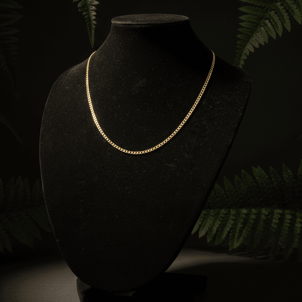 14ct Solid Gold 22" 55cm 3mm Cuban Link Chain - DP Online