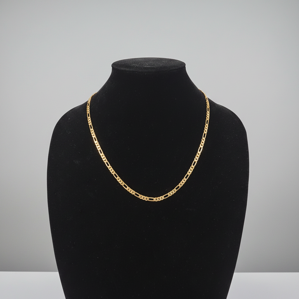 14kt Gold Figaro Link Chain - Bust