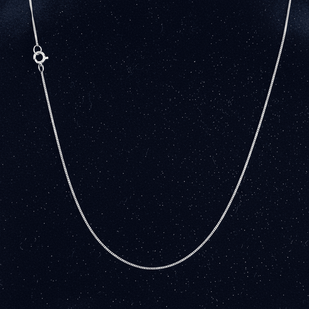 16" 41cm 9ct White Gold Fine Curb Chain Necklace - DP Online