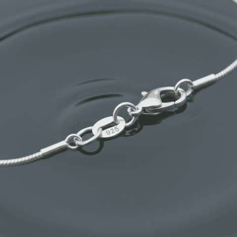 18" 45cm 925 Sterling Silver Smoky White Quartz Heart Pendant Snake Link Necklace - DP Online