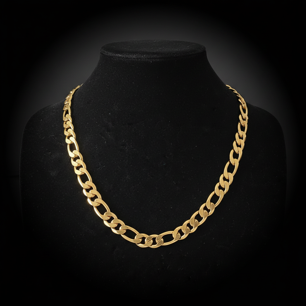 18ct Gold 12mm Figaro - Bust