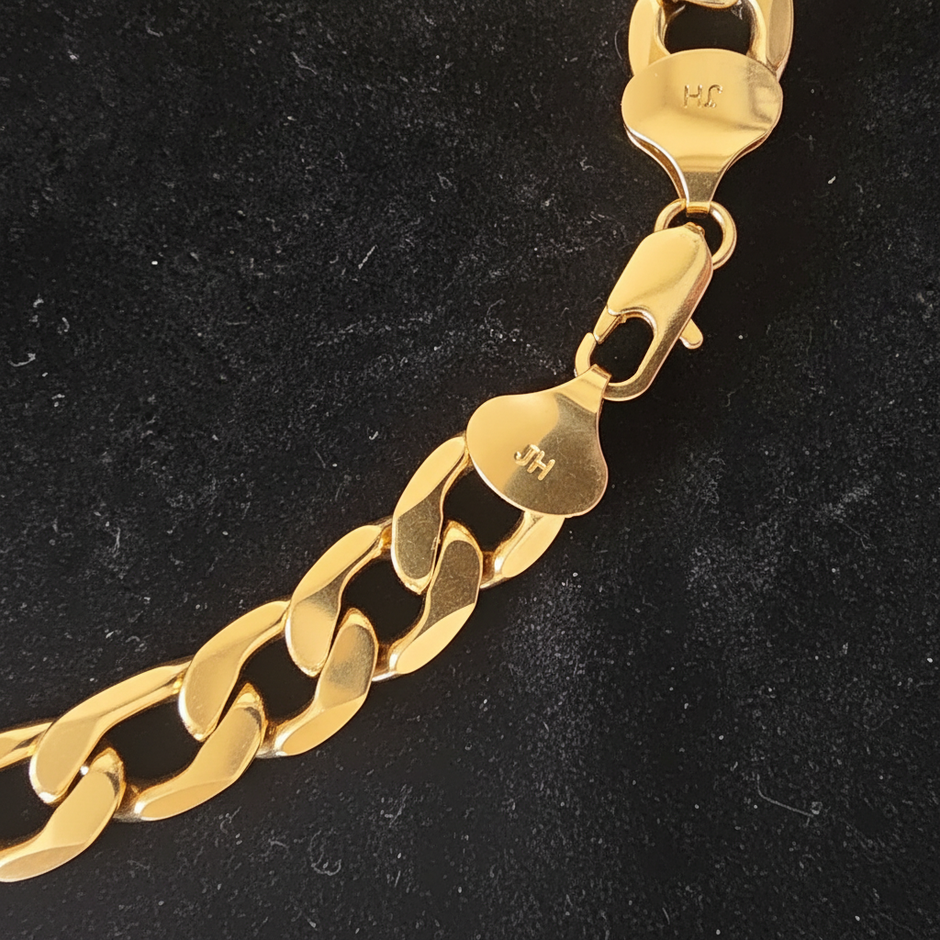 18ct Gold 12mm Figaro - Links