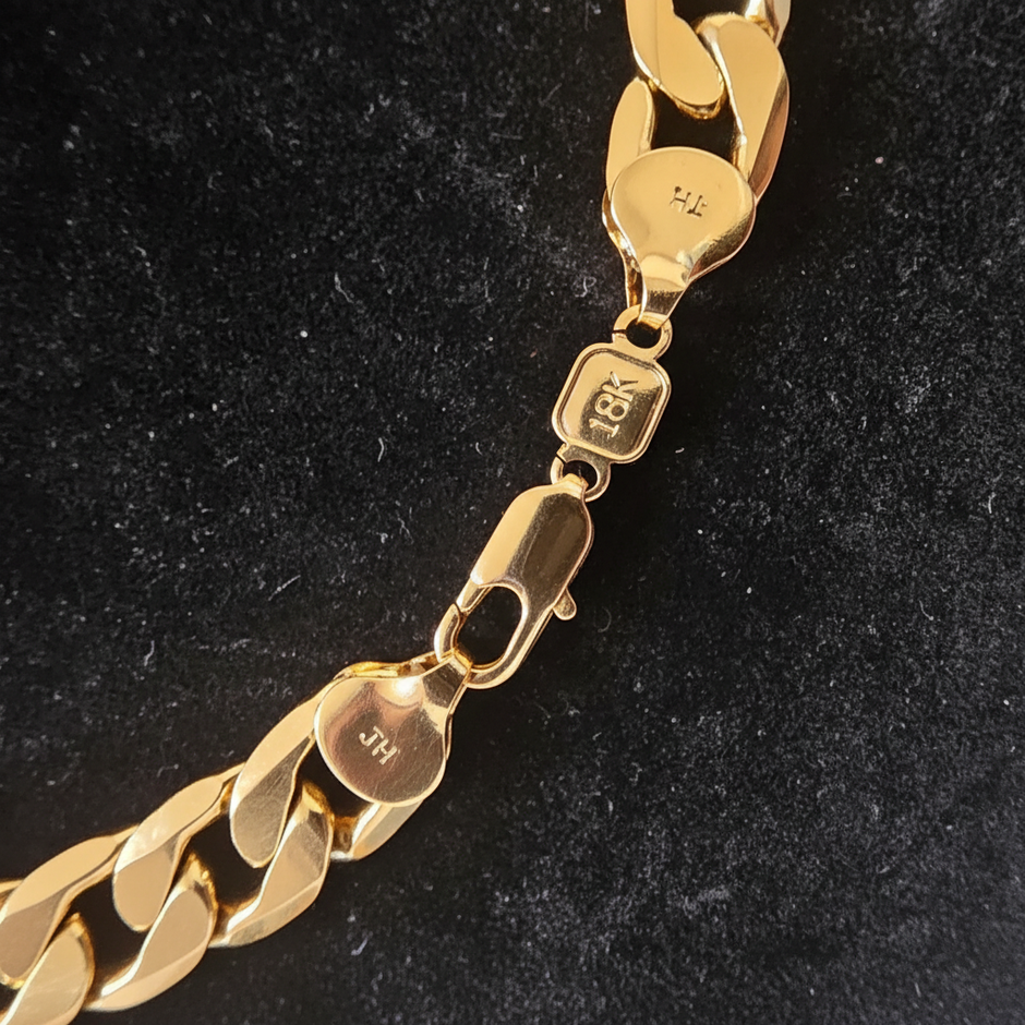 18ct Gold 12mm Link Chain - Hallmark