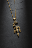 118ct Gold Titanium Crescent Moon Dream Catcher Pendant Necklace