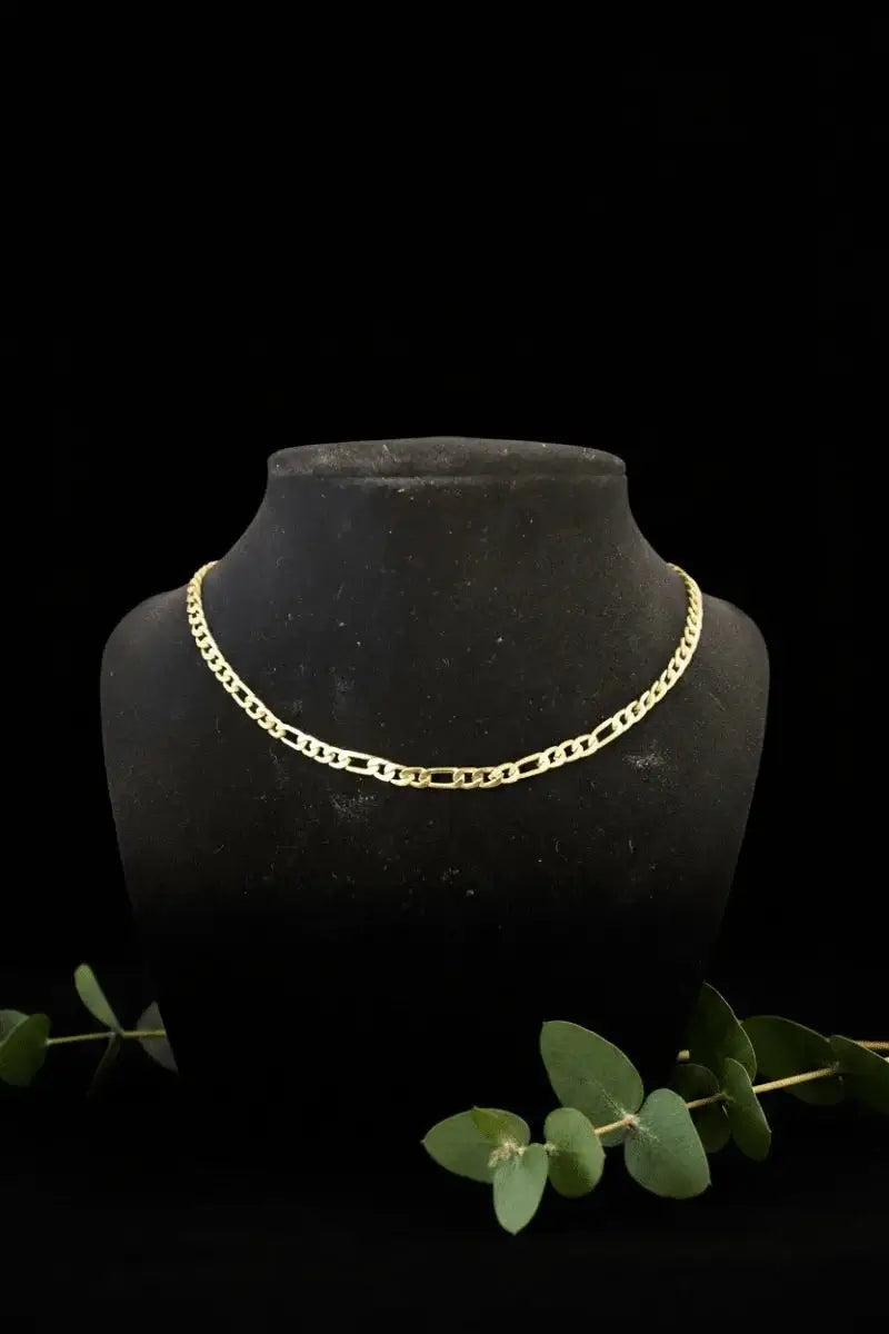  18ct Gold Titanium Figaro Link Chain