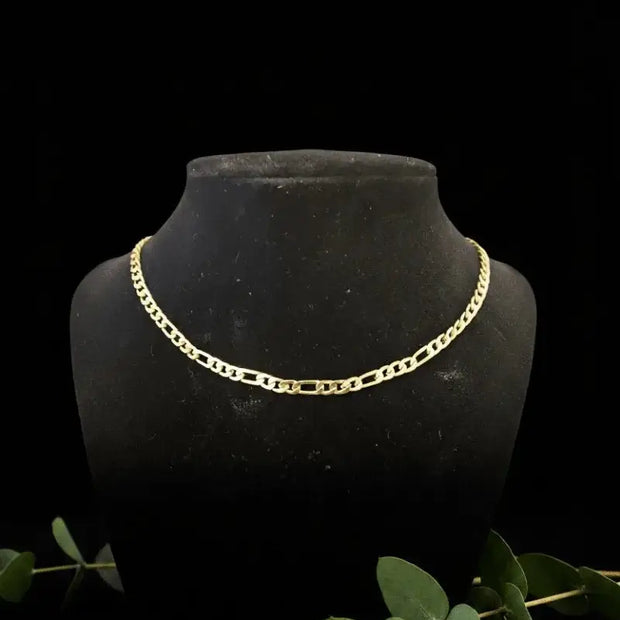  18ct Gold Titanium Figaro Link Chain