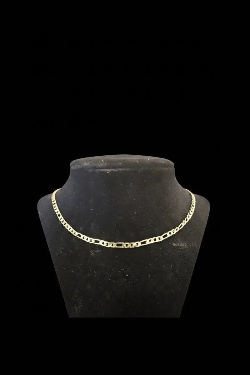  18ct Gold Titanium Figaro Link Chain