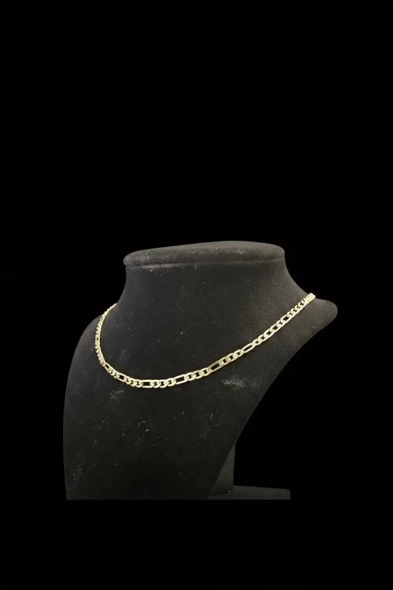 1 18ct Gold Titanium Figaro Link Chain