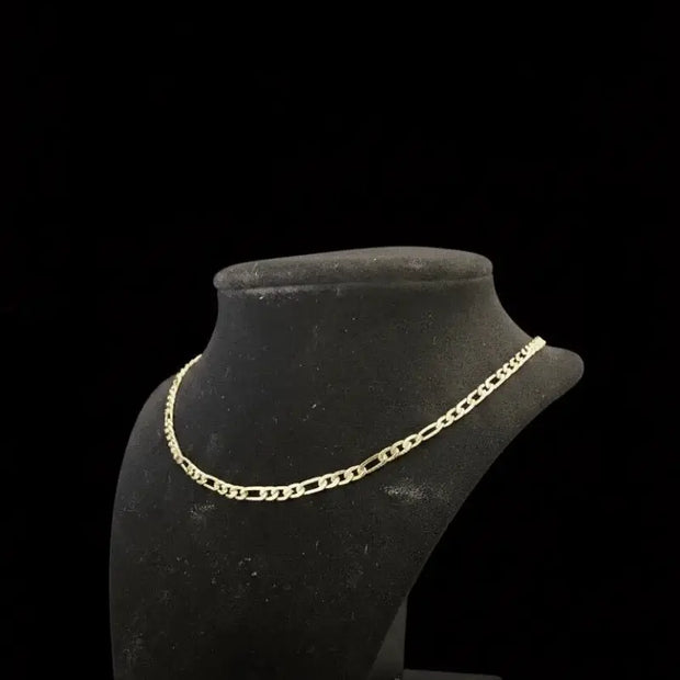1 18ct Gold Titanium Figaro Link Chain