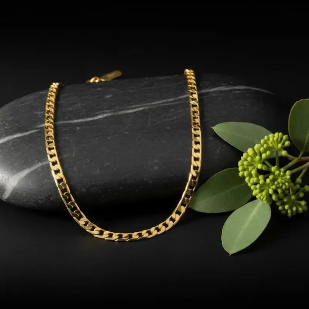 18ct Gold Titanium 20-inch 50cm 7mm Link Chain