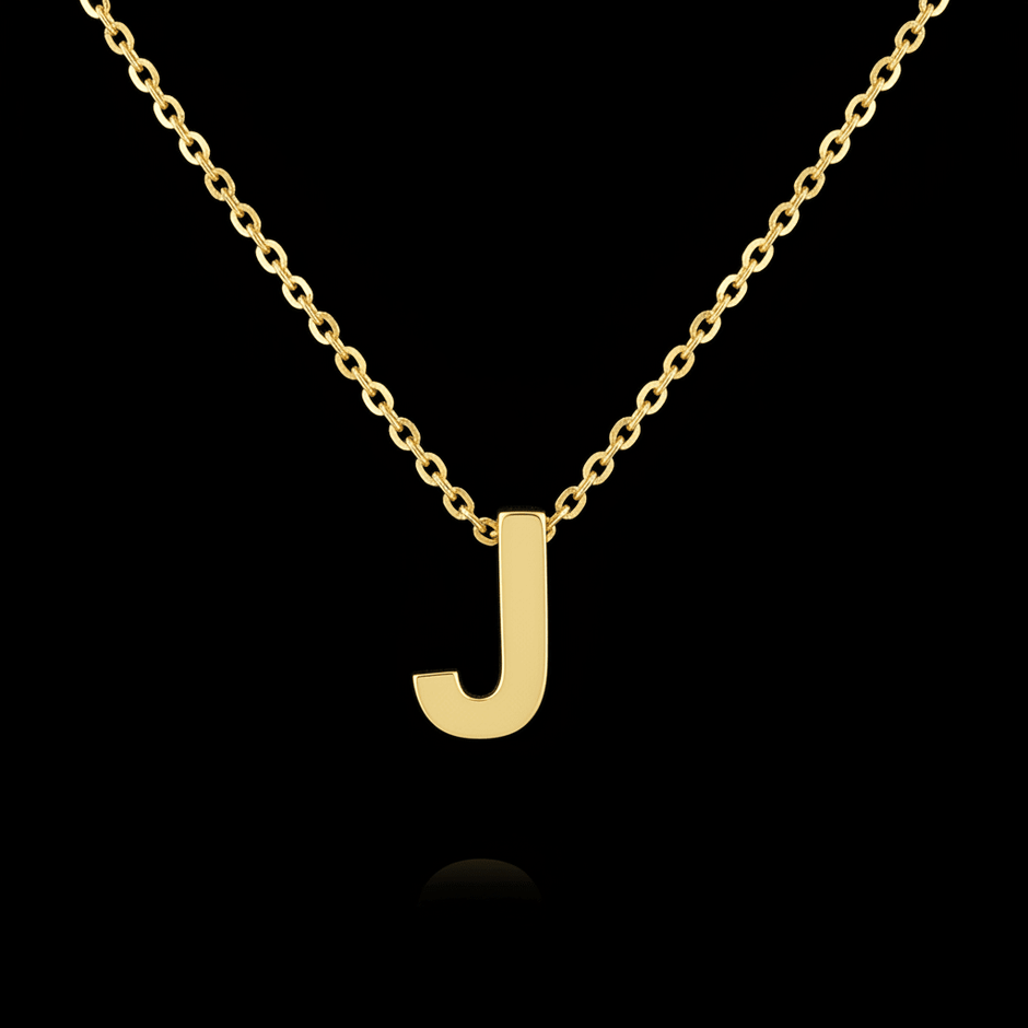 18ct Gold Titanium Initial Pendant Necklace