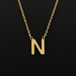 18ct Gold Titanium Initial Pendant Necklace