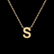 18ct Gold Titanium Initial Pendant Necklace