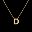 18ct Gold Titanium Initial Pendant Necklace