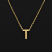 18ct Gold Titanium Initial Pendant Necklace