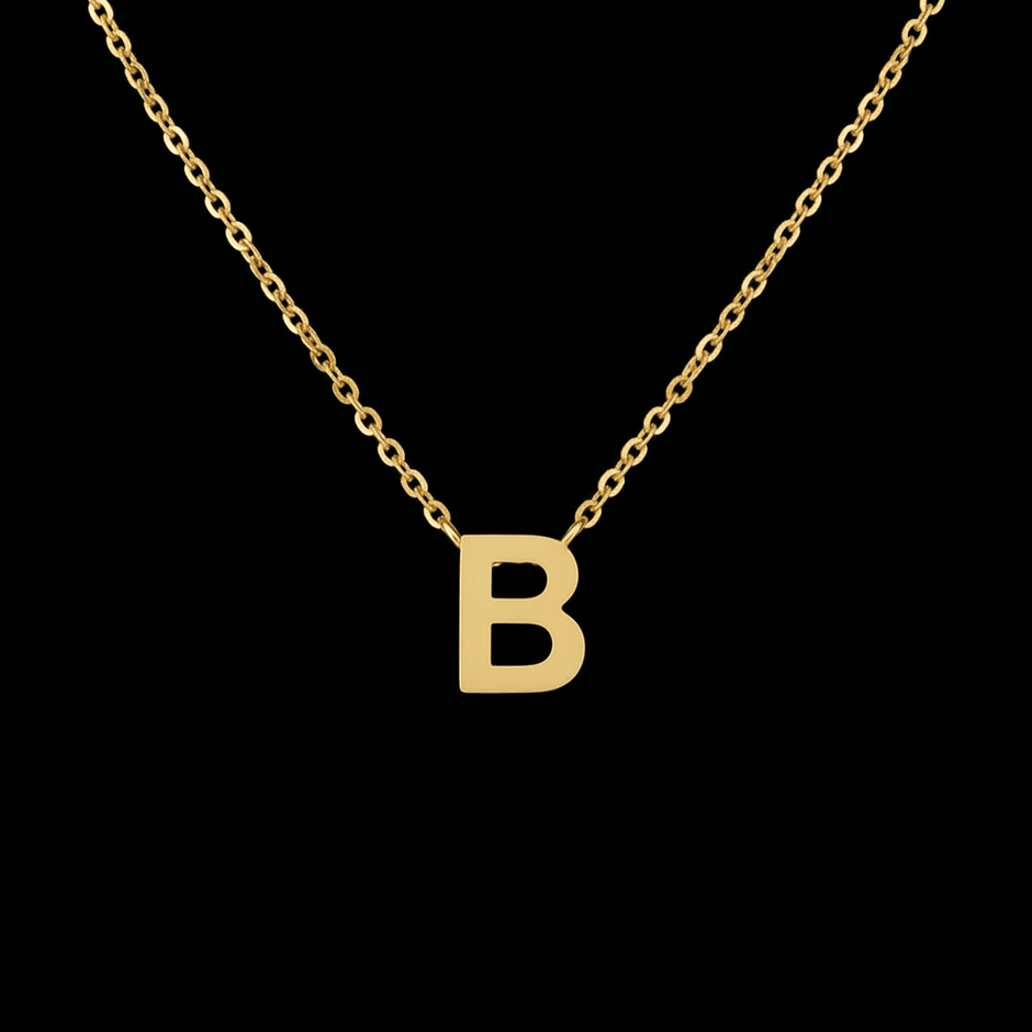 18ct Gold Titanium Initial Pendant Necklace