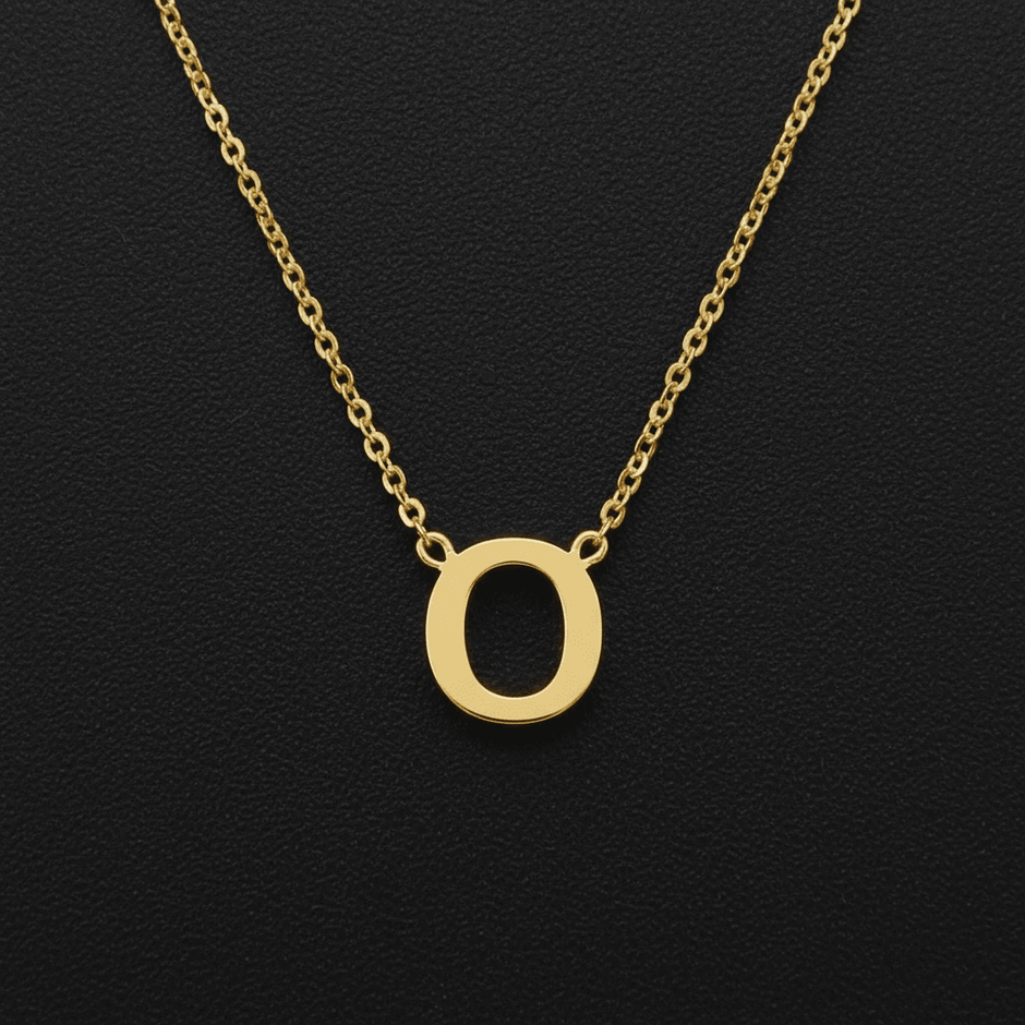 18ct Gold Titanium Initial Pendant Necklace