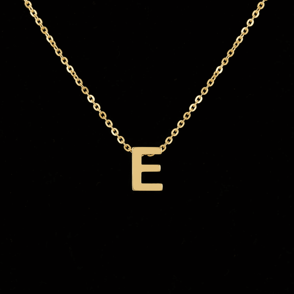 18ct Gold Titanium Initial Pendant Necklace