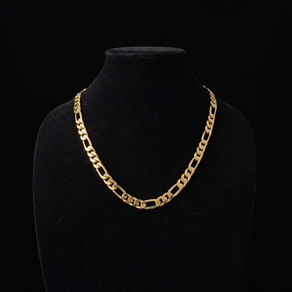 18ct Solid Gold 10mm Figaro Link Chain