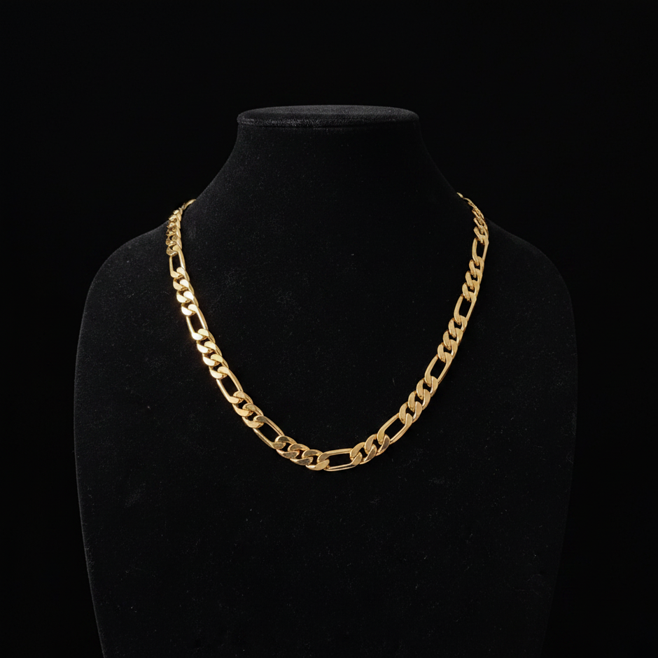 18ct Solid Gold 10mm Figaro Link Chain
