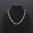 18ct Gold 24 61cm 10mm 3:1 Figaro Chain displayed on black bust for jewelry showcase.