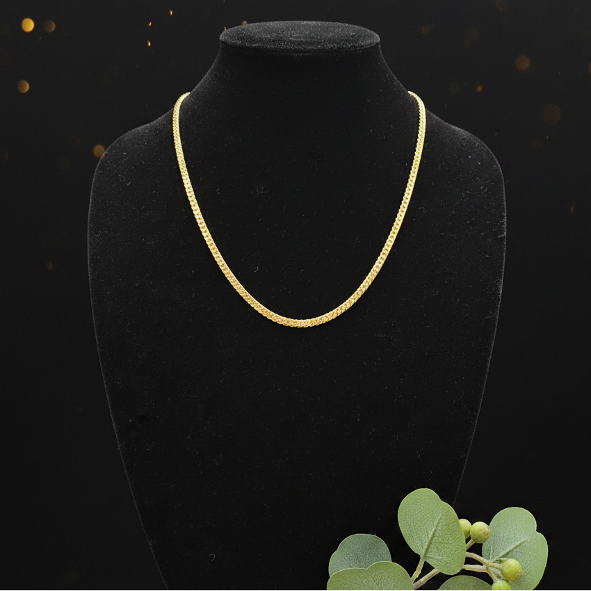 18ct Solid Gold 24" Sideways Chain - Bust 1