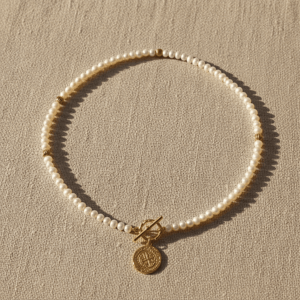 20" 50cm 18ct Gold Natural Freshwater Pearl Necklace - DP Online