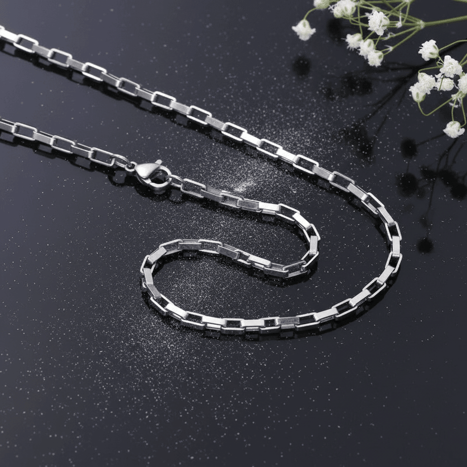 20" 50cm 3mm Stainless Steel Box Link Chain - DP Online