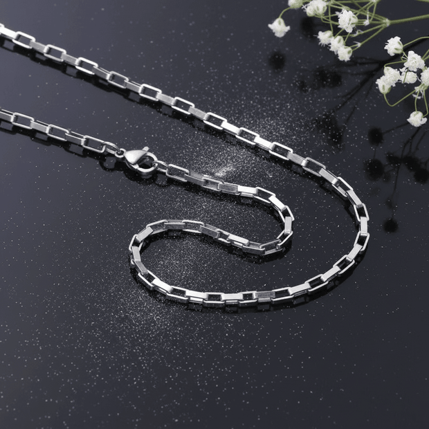 20" 50cm 3mm Stainless Steel Box Link Chain - DP Online