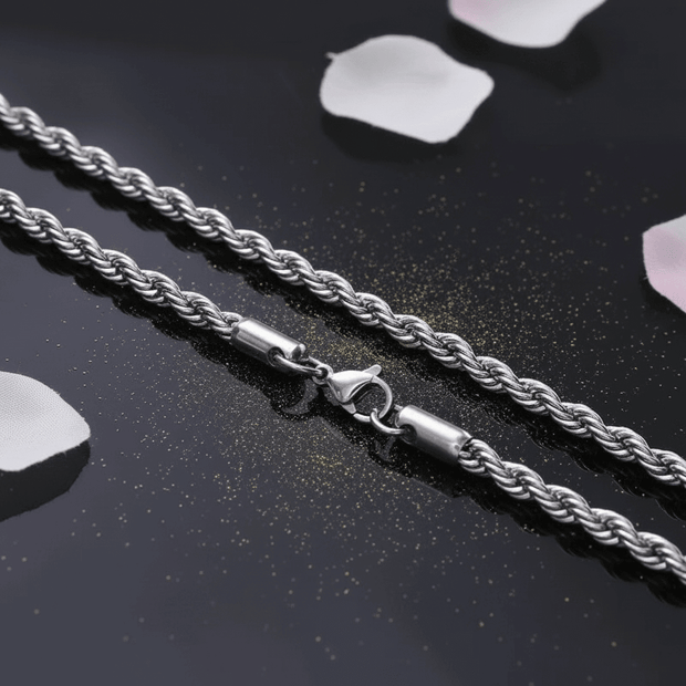 20" 50cm 3mm Stainless Steel Twist Link Chain - DP Online