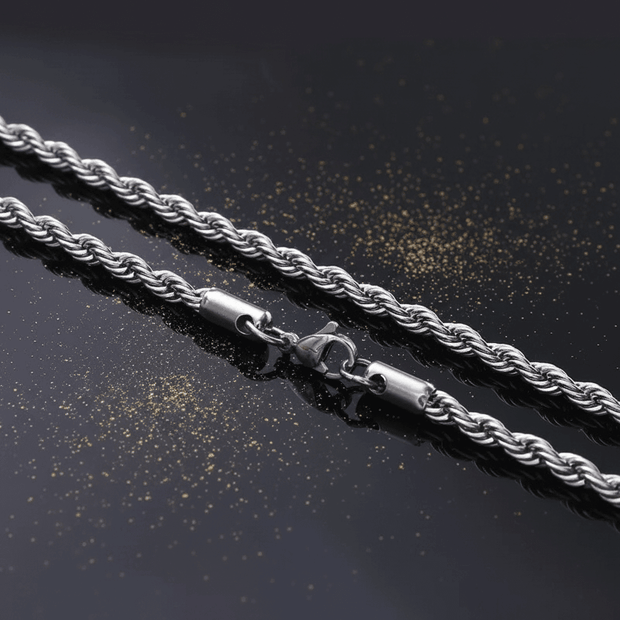 20" 50cm 3mm Stainless Steel Twist Link Chain - DP Online