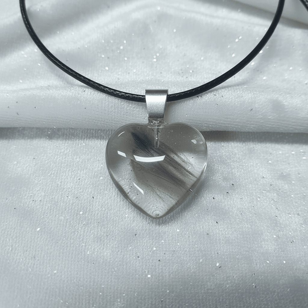 20mm Glazed Colored Glass Heart Pendant Charm Necklace - DP Online