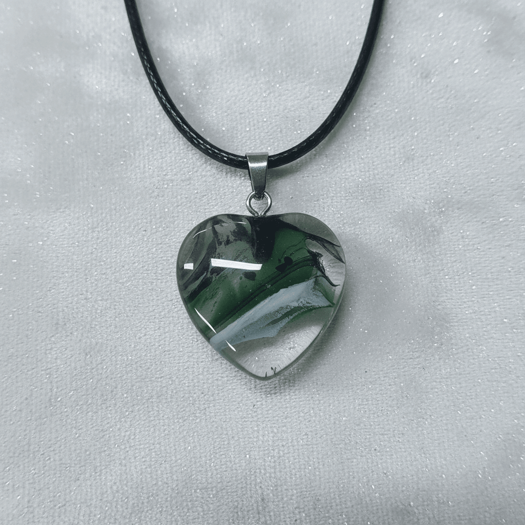 20mm Glazed Colored Glass Heart Pendant Charm Necklace - DP Online