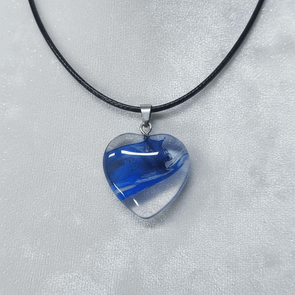 20mm Glazed Colored Glass Heart Pendant Charm Necklace - DP Online