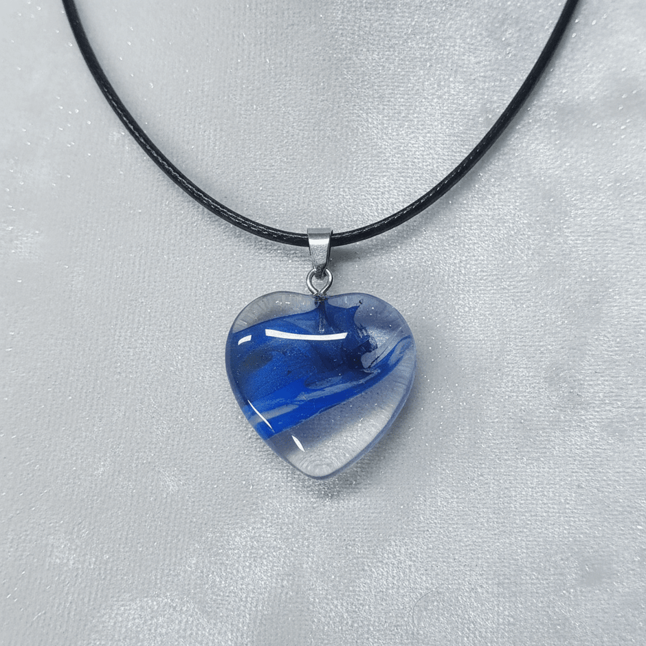 20mm Glazed Colored Glass Heart Pendant Charm Necklace - DP Online