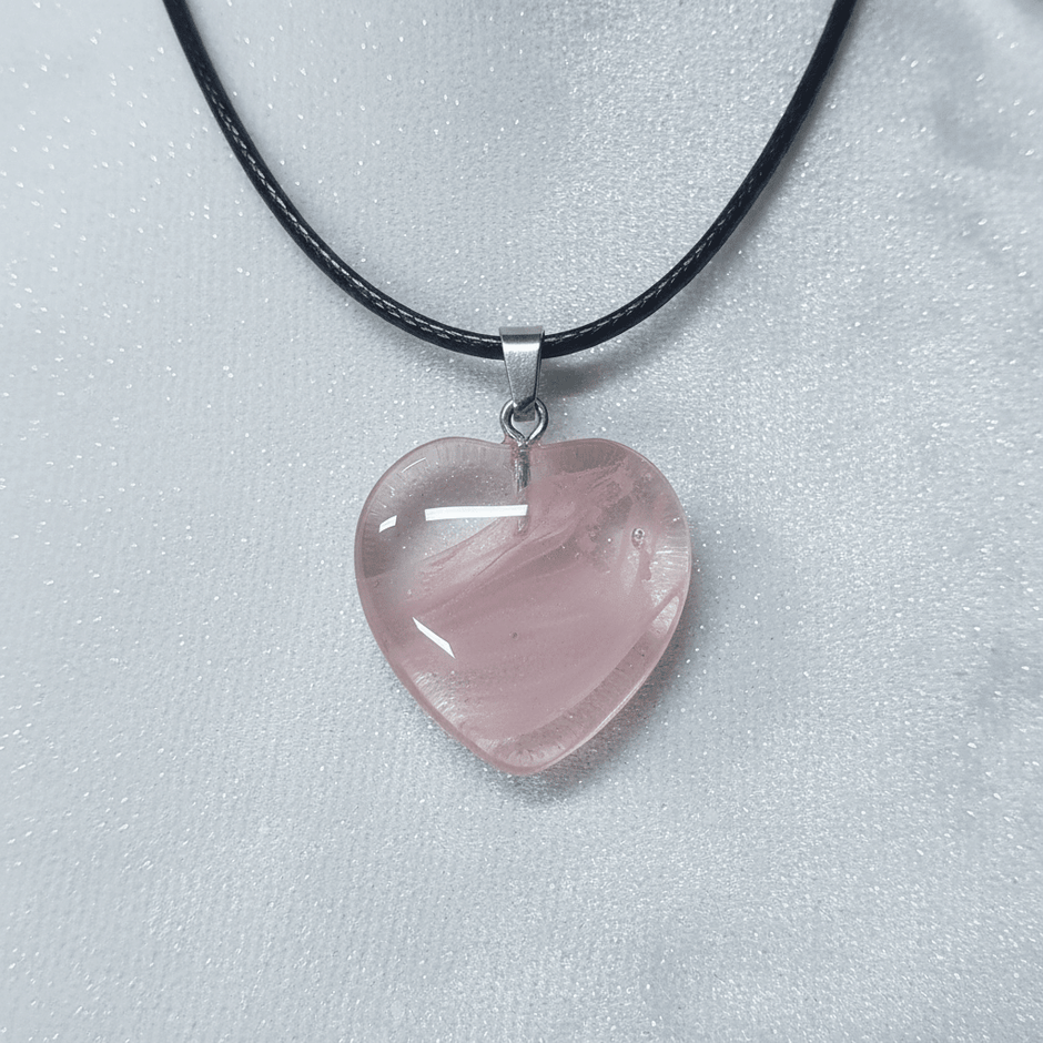 20mm Glazed Colored Glass Heart Pendant Charm Necklace - DP Online