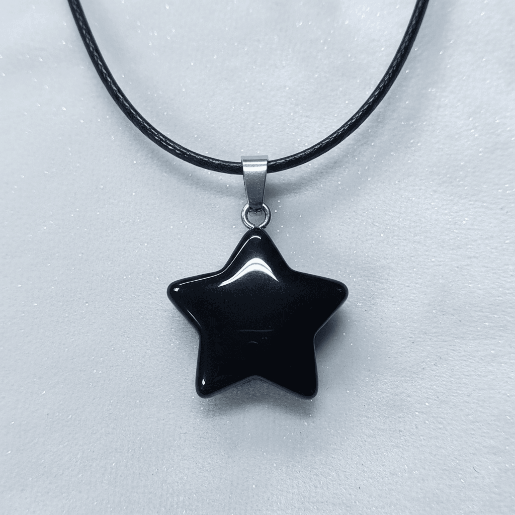 20mm Natural Crystal Stone Star Pendant Necklace - DP Online