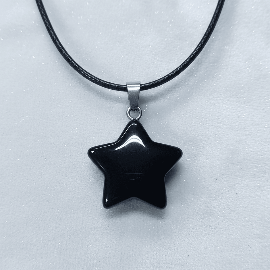 20mm Natural Crystal Stone Star Pendant Necklace - DP Online