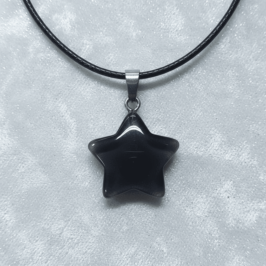 20mm Natural Crystal Stone Star Pendant Necklace - DP Online