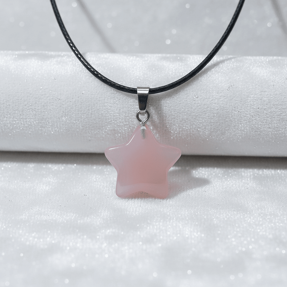 20mm Natural Crystal Stone Star Pendant Necklace - DP Online