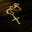 22 Inch 55cm 18ct Gold Titanium Twisted Cross