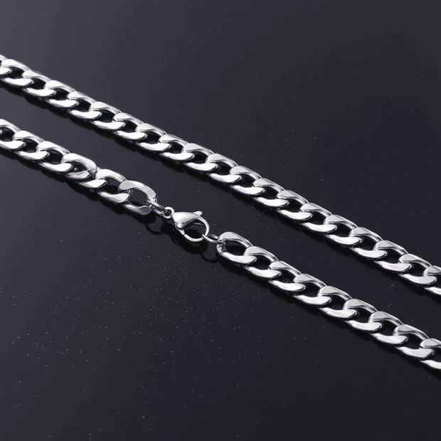 22" 55cm 7mm 1.8 Stainless Steel Curb Link Chain - DP Online