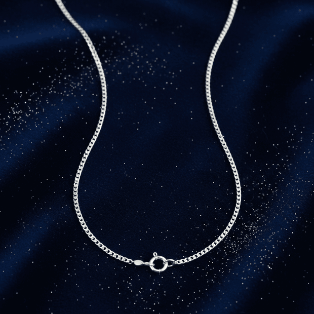 22" 55cm 925 Sterling Silver 1.85mm Curb Chain Necklace - DP Online